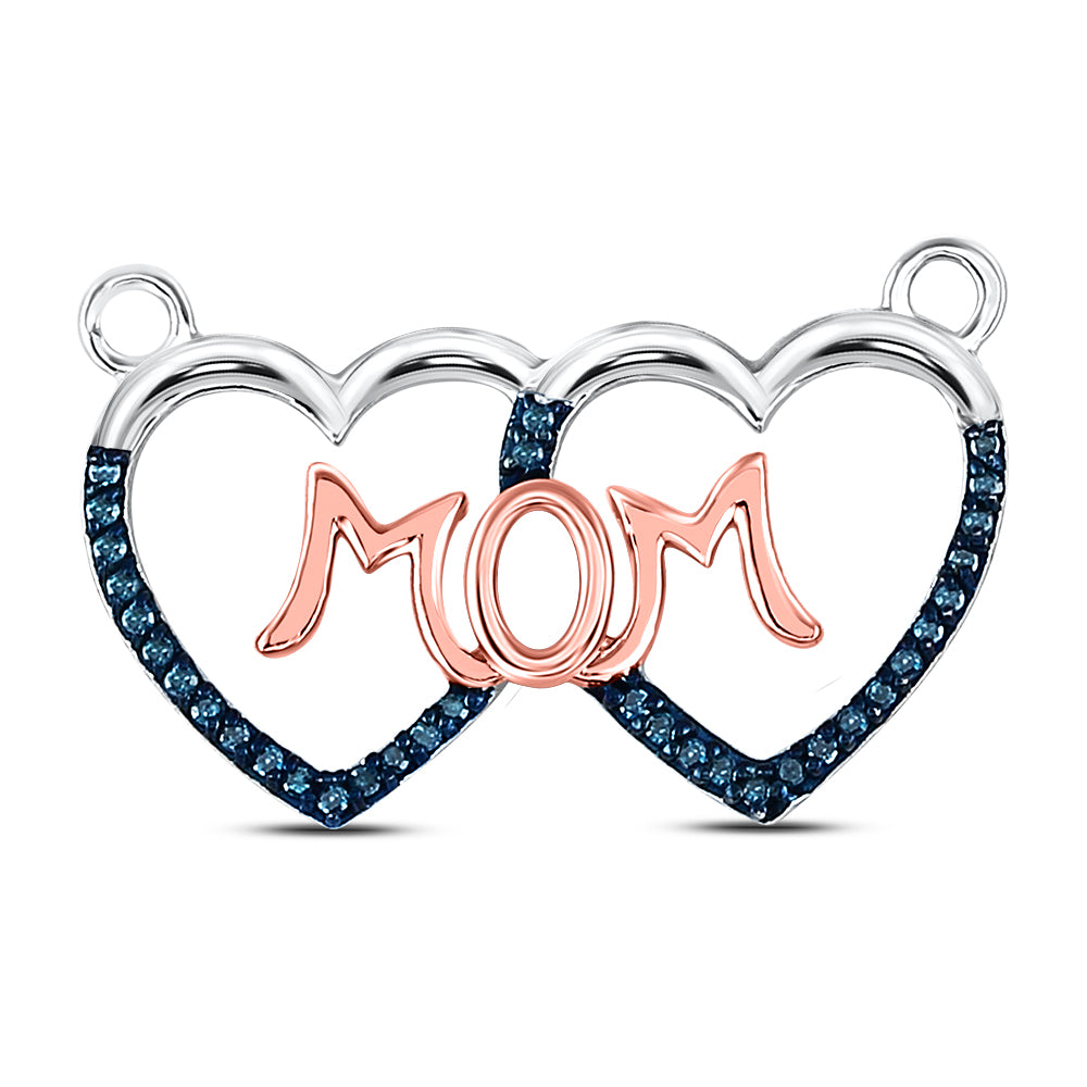 10Kt White Gold 1/8Ctw-Dia Mom Heart Necklace (1.43 grams)