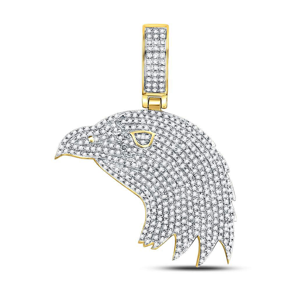 10Kt Yellow Gold 1Ct-Dia Eagle Mens Charm (7.62 grams)