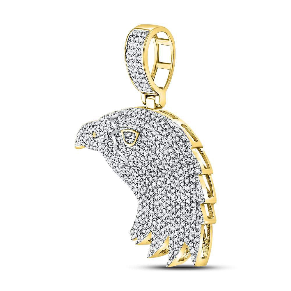 10Kt Yellow Gold 1Ct-Dia Eagle Mens Charm (7.62 grams)