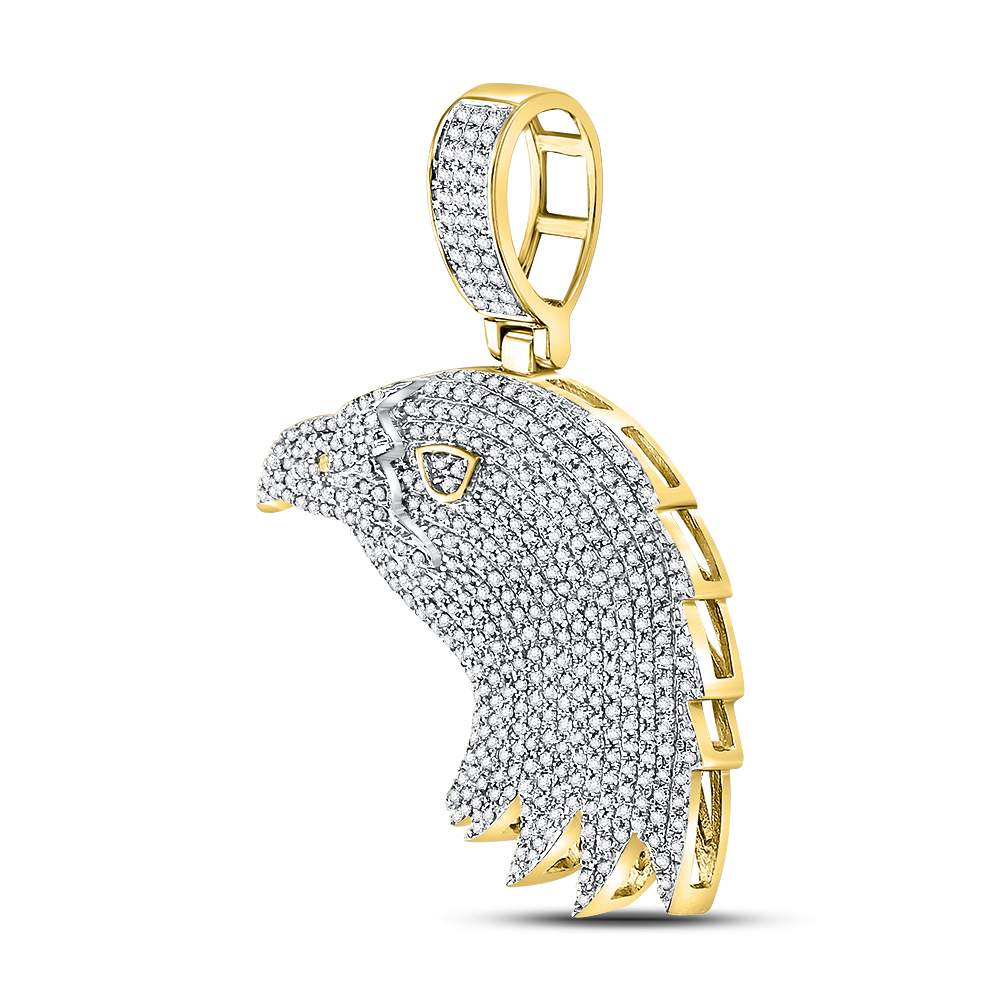 10Kt Yellow Gold 1Ct-Dia Eagle Mens Charm (7.62 grams)