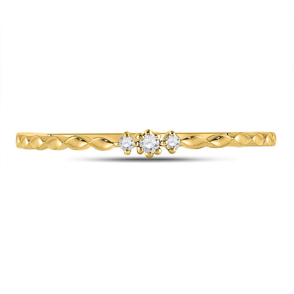 10Kt Yellow Gold 0.026Ctw Diamond Stackable Band