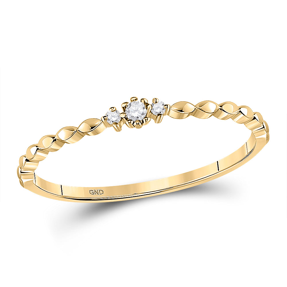 10Kt Yellow Gold 0.026Ctw Diamond Stackable Band (1 grams)