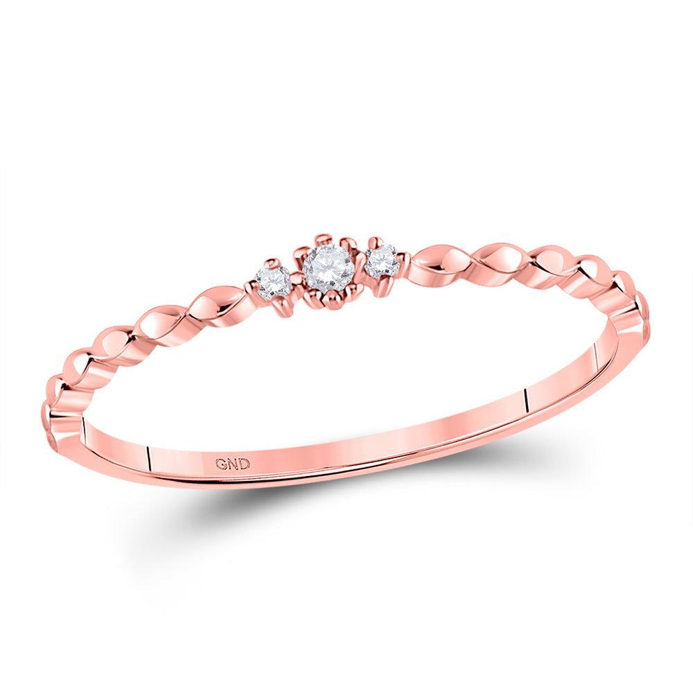 10Kt Rose Gold 0.026Ctw Diamond Stackable Band