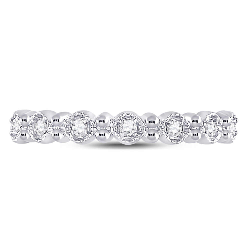 10Kt White Gold 1/10Ct Diamond Stackable Band (1.35 grams)