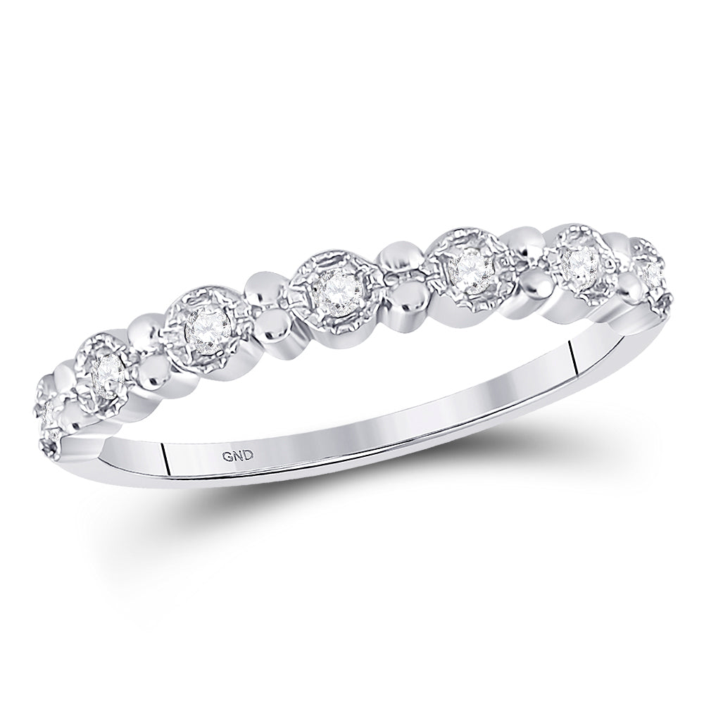 10Kt White Gold 1/10Ct Diamond Stackable Band (1.35 grams)
