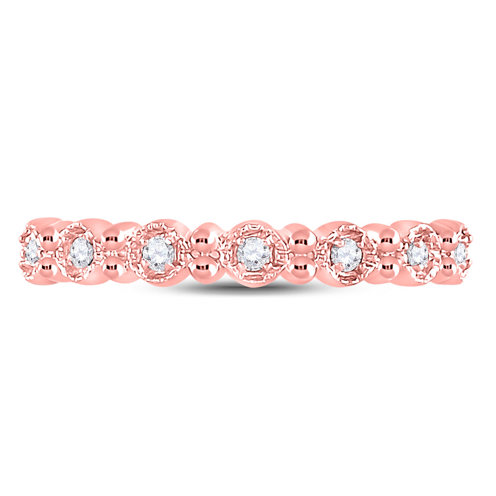 10Kt Rose Gold 1/10Ct Diamond Stackable Band (1.35 grams)