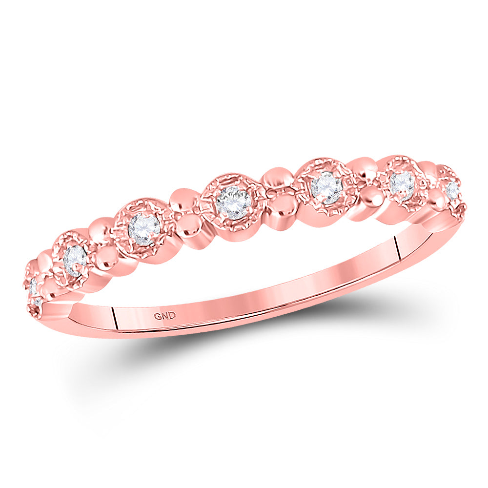 10Kt Rose Gold 1/10Ct Diamond Stackable Band (1.35 grams)