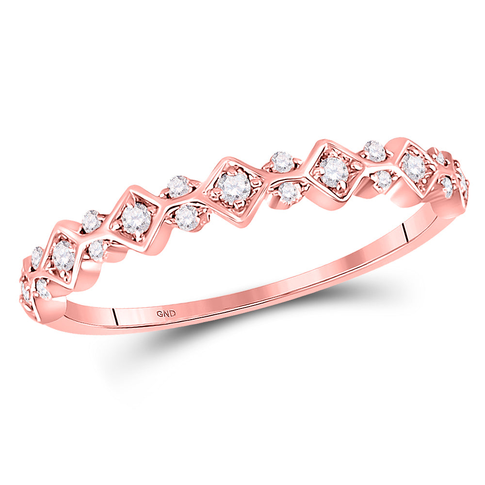 10Kt Rose Gold 1/6Ct Diamond Stackable Band (1.41 grams)