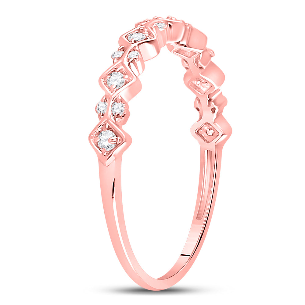10Kt Rose Gold 1/6Ct Diamond Stackable Band (1.41 grams)
