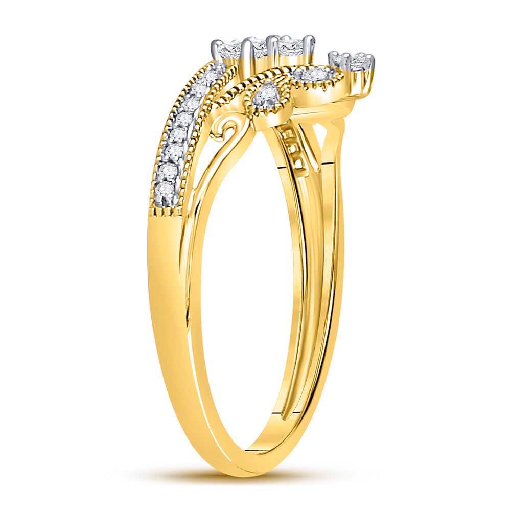 10Kt Yellow Gold 1/6Ct-Dia Crown Fashion Ring (2.13 grams)