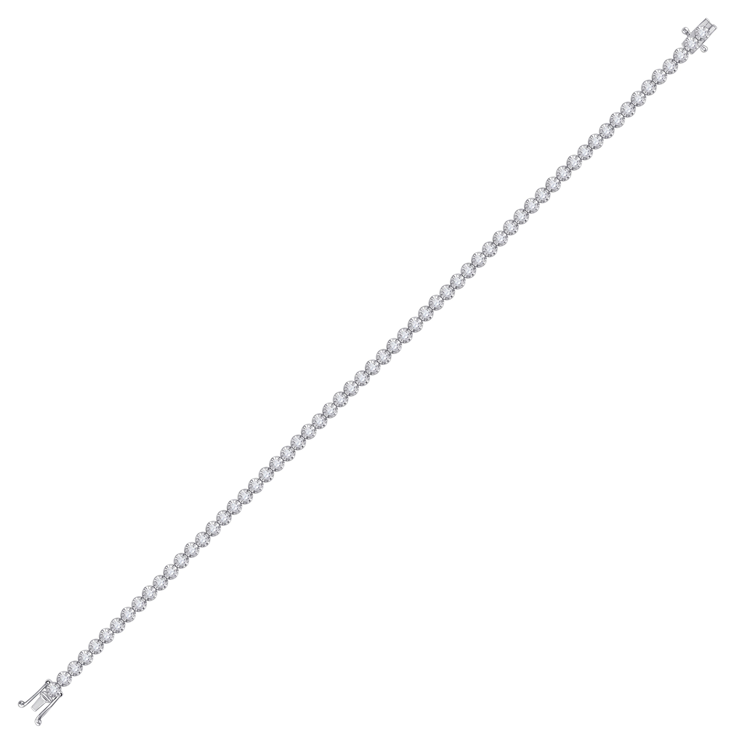 10Kt White Gold 2 Ctw-Dia Nk Tennis  Bracelet (7 Inch) (7.03 grams)