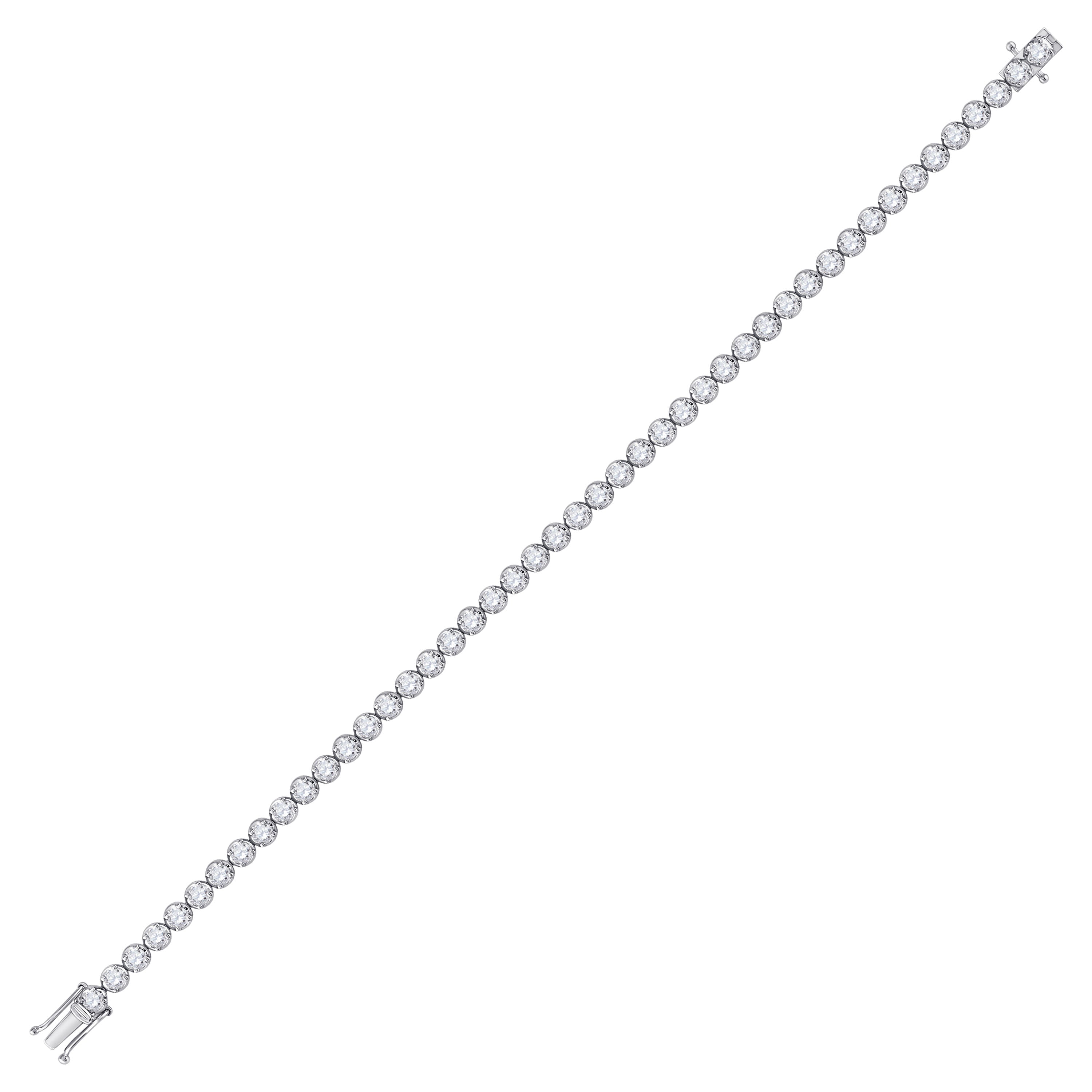 14Kt White Gold 4 Ctw-Dia Nk Tennis  Bracelet (7 Inch) (10.95 grams)