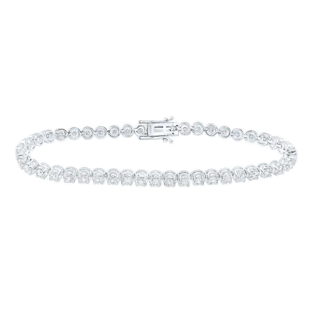 14Kt White Gold 4 Ctw-Dia Nk Tennis  Bracelet (7 Inch) (10.95 grams)