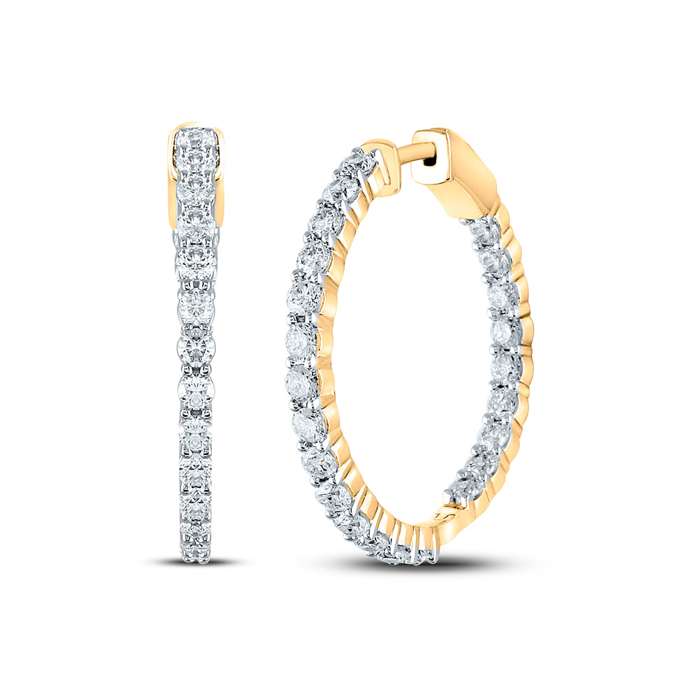 14Kt Gold 3 Ctw-Dia Ana M Fashion High Hoops Earring