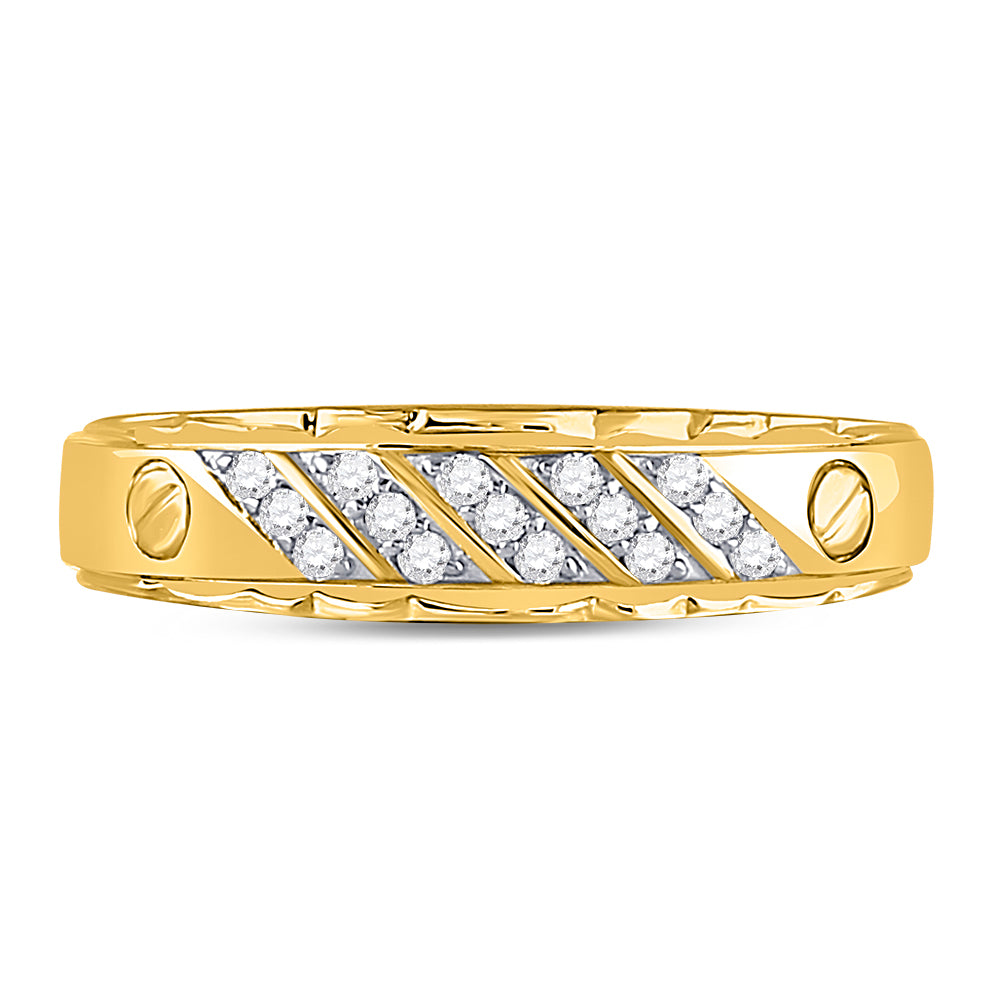 10Kt Yellow Gold 1/5Ctw Diamond Fashion Mens Band (3.8 grams)