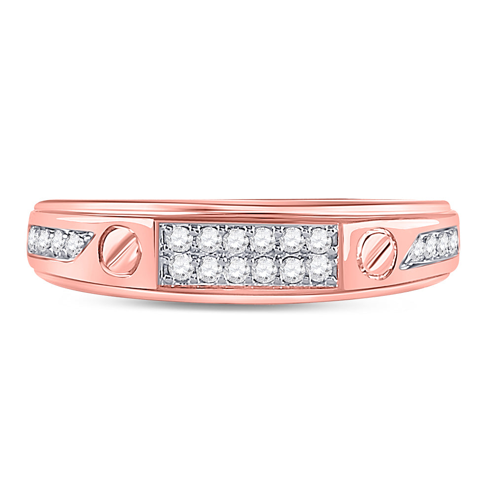 10Kt Rose Gold 1/4Ctw Diamond Fashion Mens Band (4.55 grams)