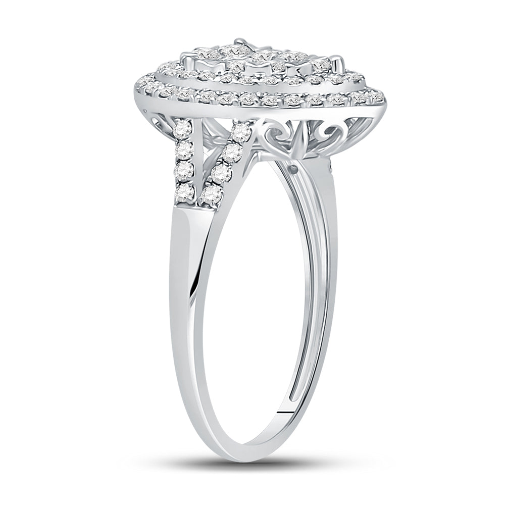 14Kt White Gold 1 Ctw-Dia Ana M Fashion Ring (3.37 grams)