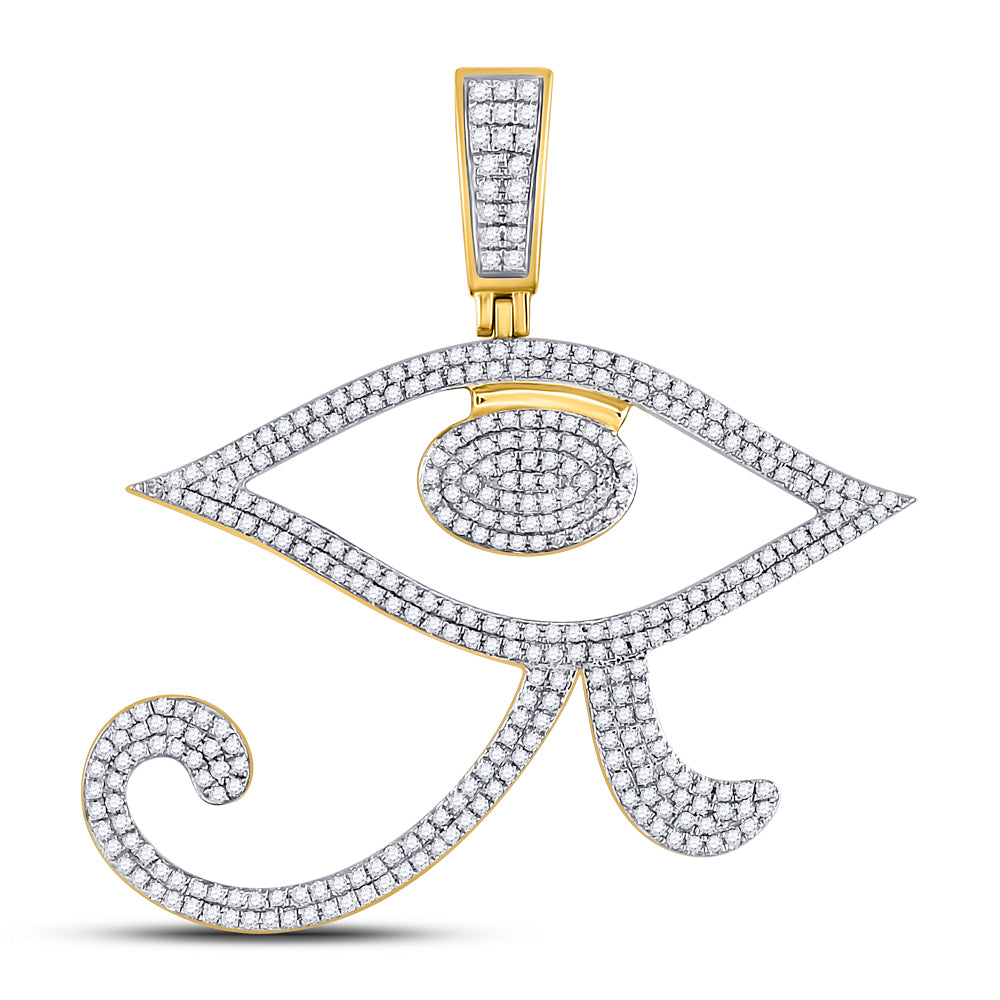 10Kt Yellow Gold 1 Ct-Dia Eye Of Ra Mens Charm (6.61 grams)