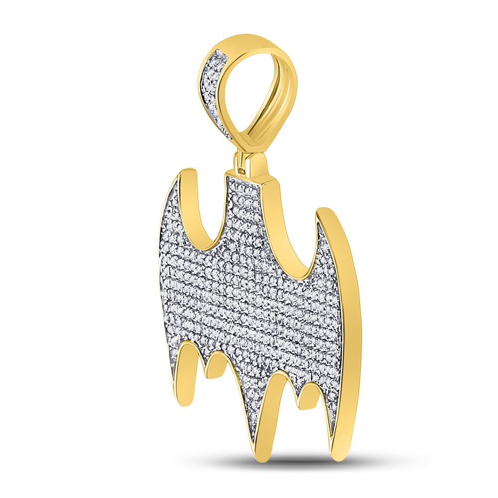 10Kt Yellow Gold 7/8Ct-Dia Bat Mens Charm (3.94 grams)