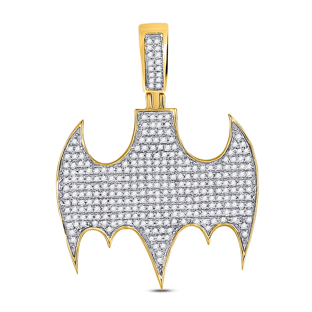 10Kt Yellow Gold 7/8Ct-Dia Bat Mens Charm (3.94 grams)