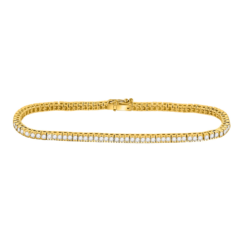 14Kt Yellow Gold 2Ct-Dia Nk Tennis  Bracelet (8.9 grams)