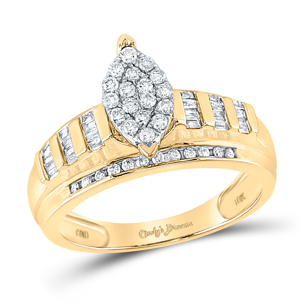 10Kt Yellow Gold 1/2Ctw-Dia Cindy Ring-S8 (3.78 grams)