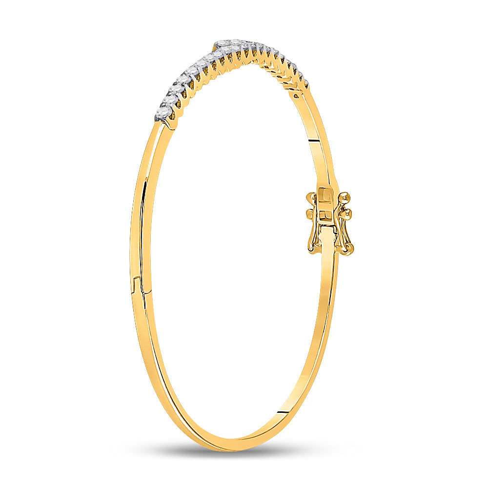 14Kt Yellow Gold 1 Ctw-Diamond Ana M Fashion Bangle(50X60 Mm) (8.91 grams)