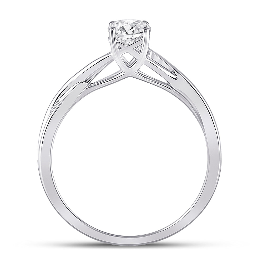 14Kt White Gold 1/2Ct-Dia Supreme Solitaire Ring (2.72 grams)