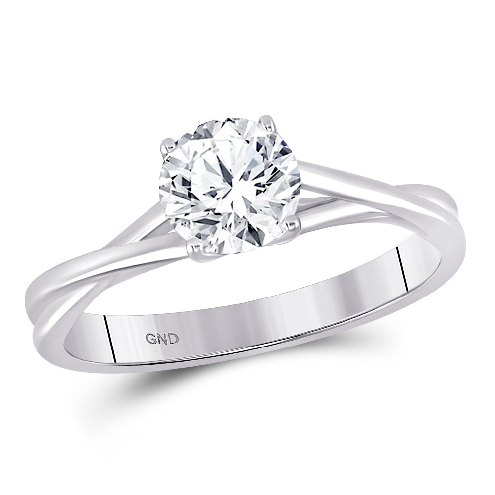 14Kt White Gold 3/4Ct-Dia Premium Solitaire Ring (2.5 grams)