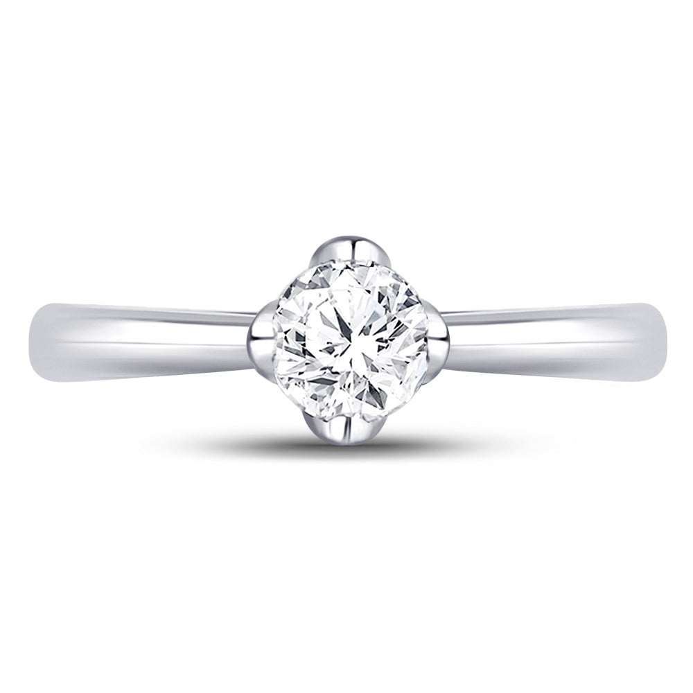 14Kt White Gold 1/2Ct-Dia Excellent Solitaire Ring (3 grams)
