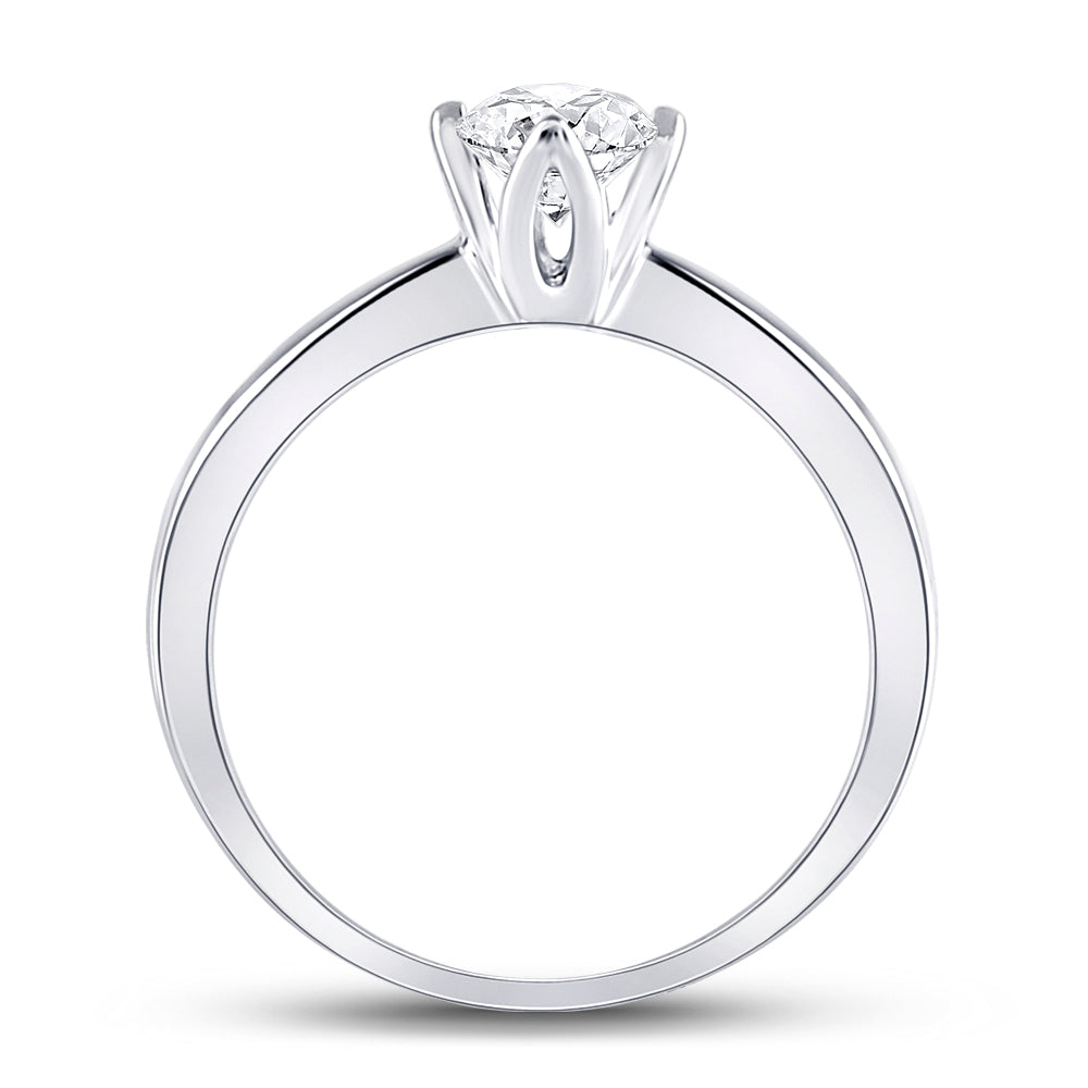 14Kt White Gold 1/2Ct-Dia Excellent Solitaire Ring (3 grams)