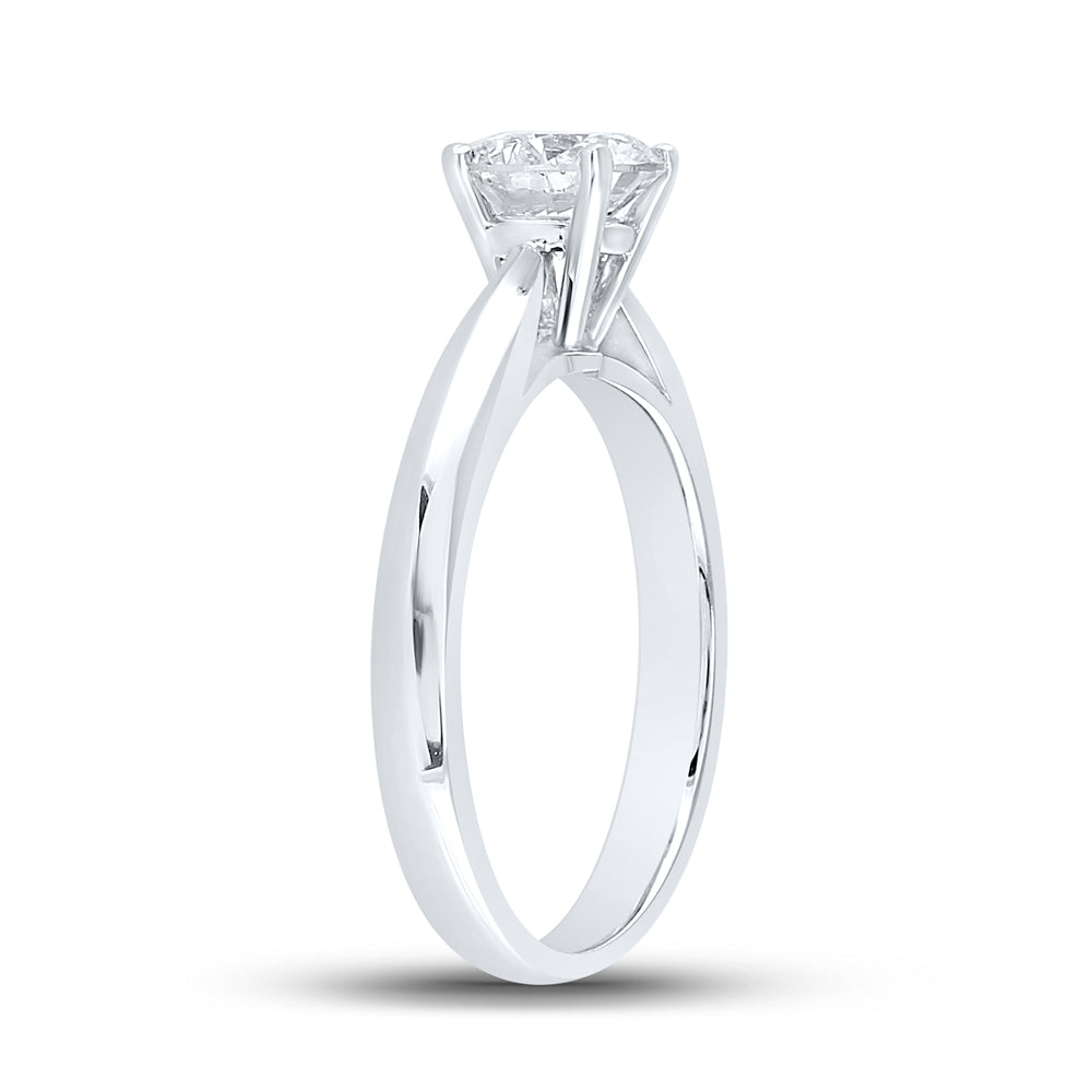 14Kt White Gold 1 Ct-Dia Platinum Solitaire Ring (3.5 grams)