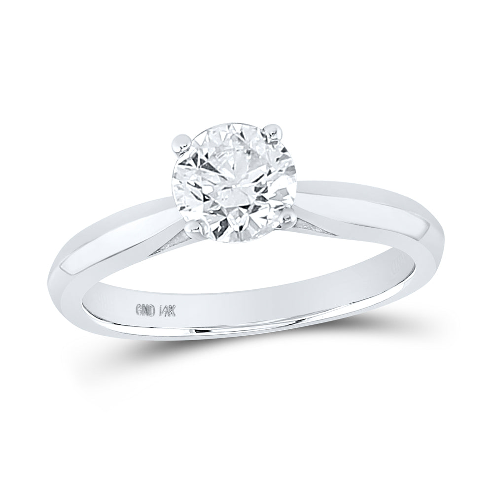 14Kt White Gold 1 Ct-Dia Platinum Solitaire Ring (3.5 grams)