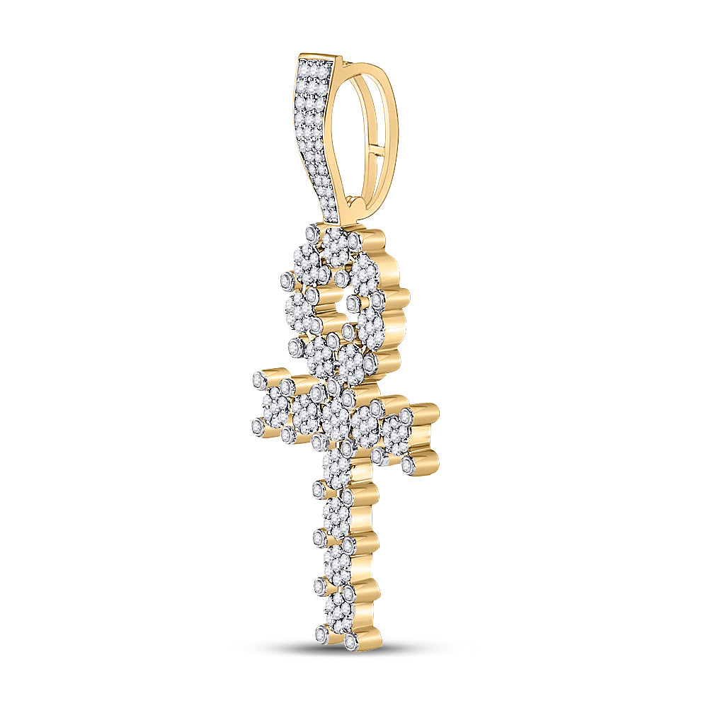 1Ctw-Dia Ankh Cross Mens Charm (5.43 grams)