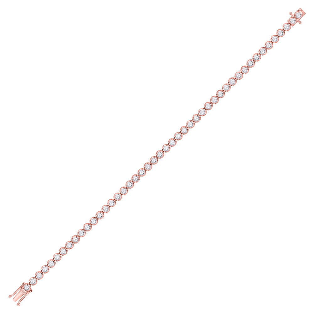 14Kt Rose Gold 4 Ctw-Dia Nk Tennis Bracelet(7 Inch) (10.48 grams)