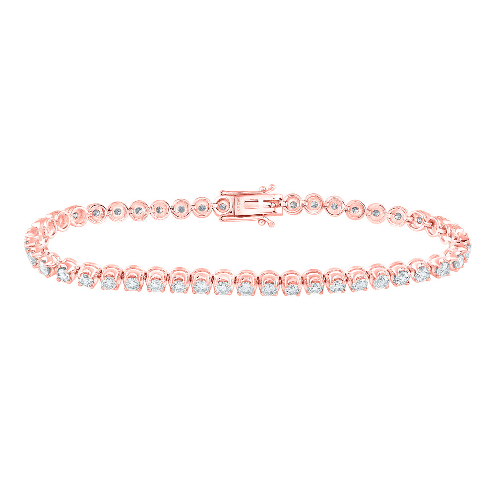 14Kt Rose Gold 4 Ctw-Dia Nk Tennis Bracelet(7 Inch) (10.48 grams)