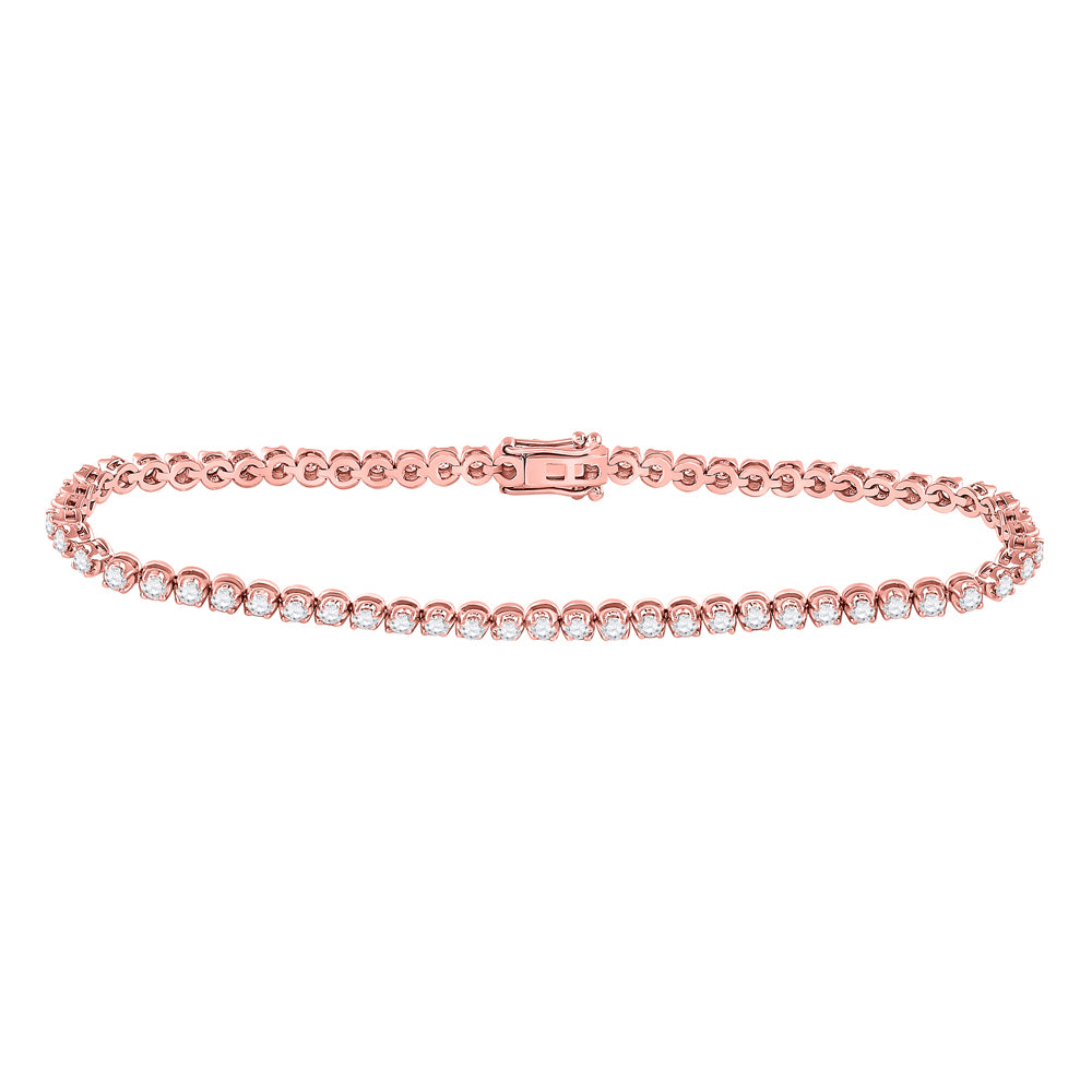 10Kt Rose Gold 2 Ctw-Dia Nk Tennis Bracelet(7 Inch) (7.03 grams)