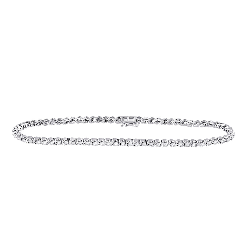 10Kt White Gold 1 Ctw-Dia Tennis Bracelet (6.14 grams)