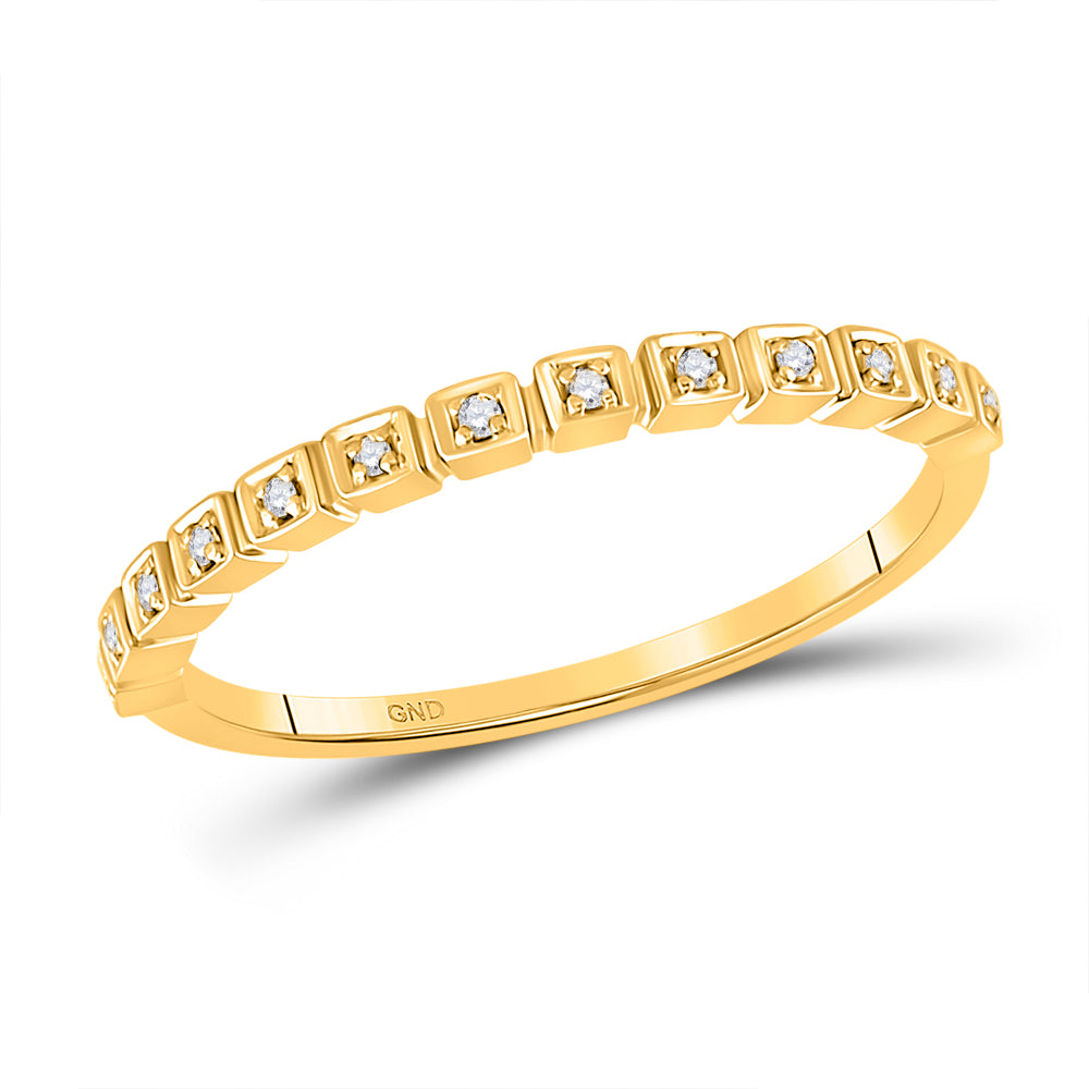 10Kt Yellow Gold 1/20Ctw Diamond Stackable Band