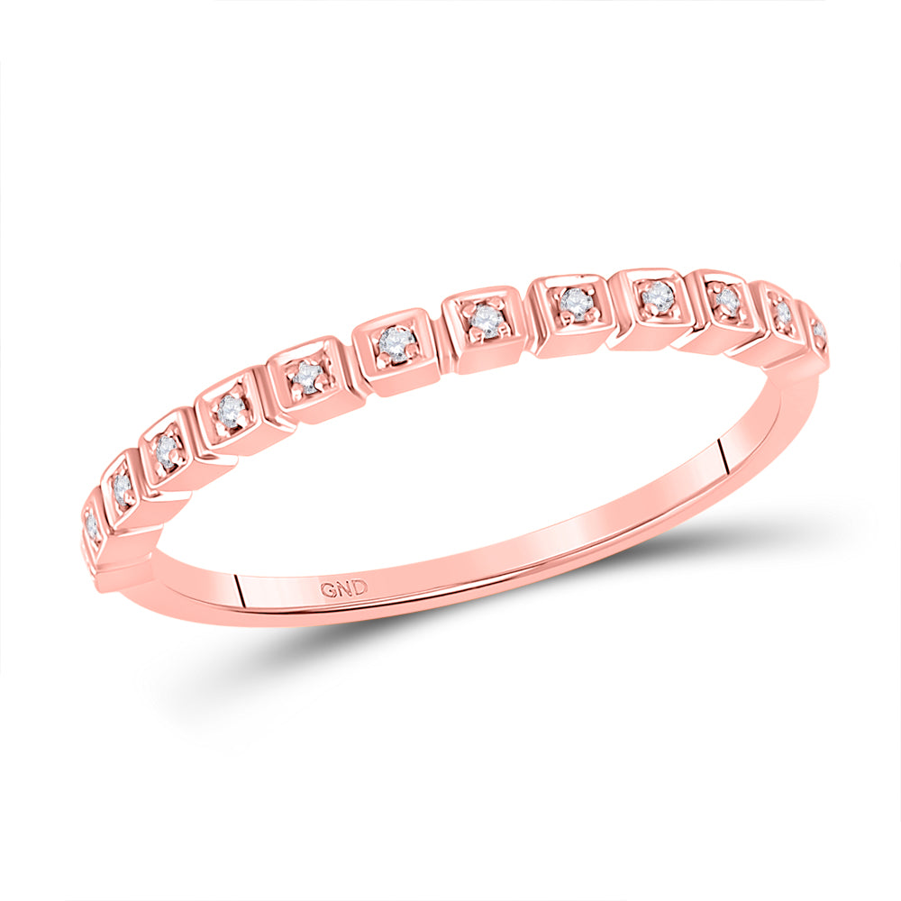 10Kt Rose Gold 1/20Ctw Diamond Stackable Band