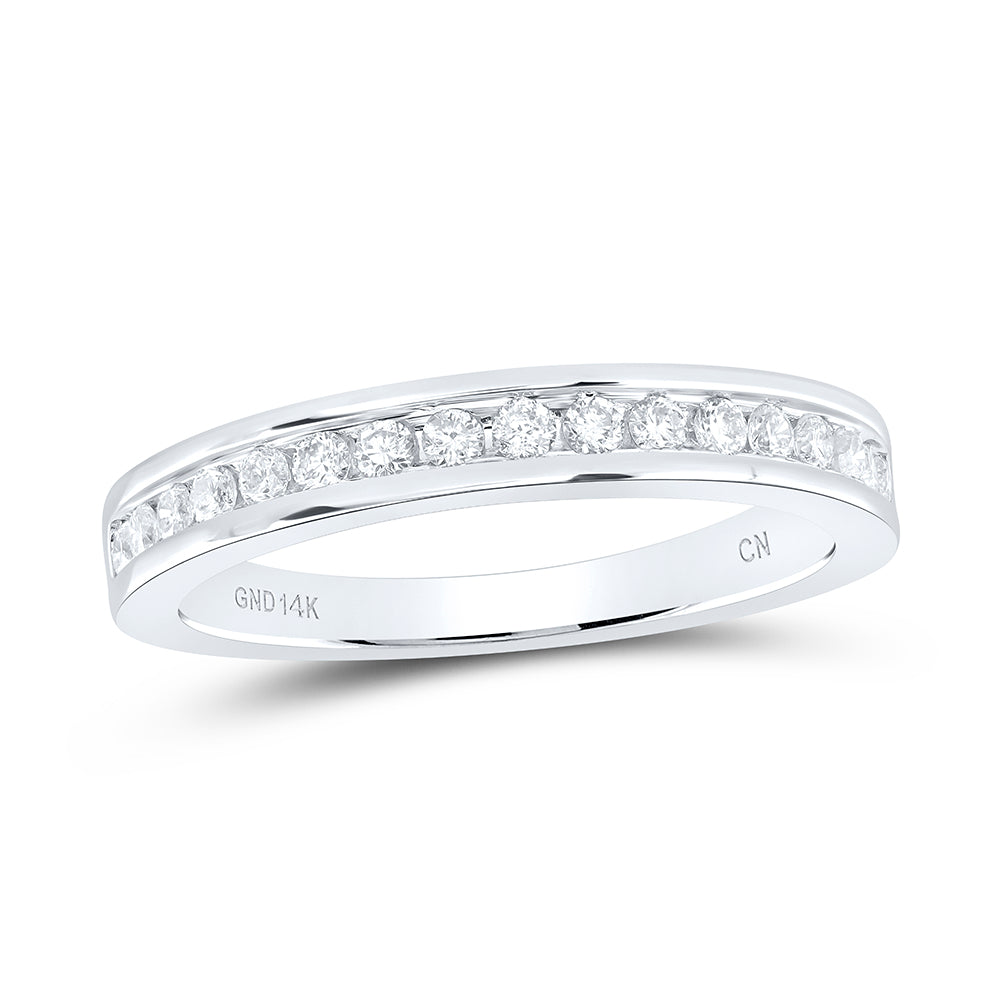14Kt White Gold 1/3Ctw Diamond Ladies Machine Set Band (2.62 grams)