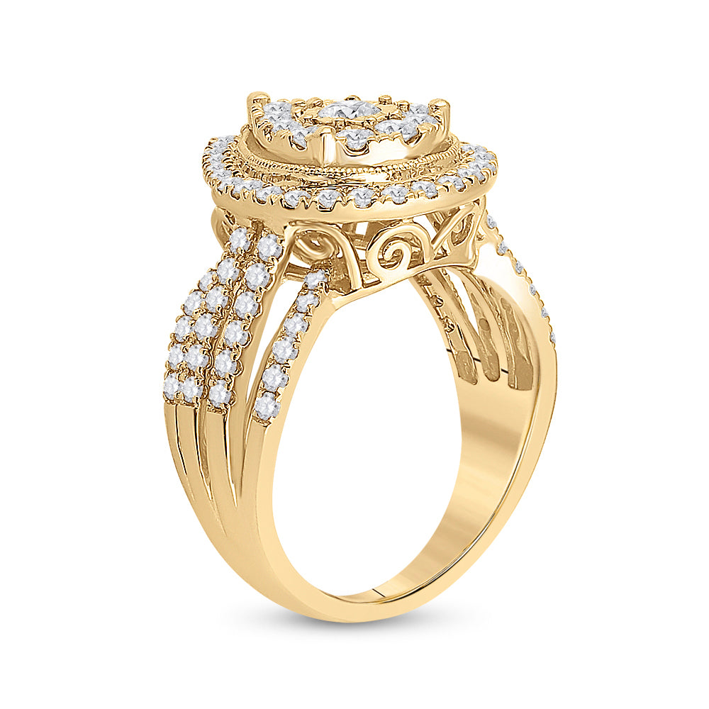 14Kt Yellow Gold 1 1/2Ctw-Dia Ana M  Fashion Ring (7.18 grams)