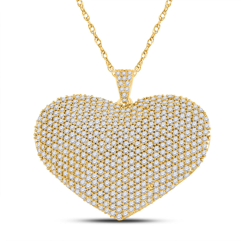 14Kt Yellow Gold 3 Ctw-Dia Cn Heart Pendant (16.12 grams)