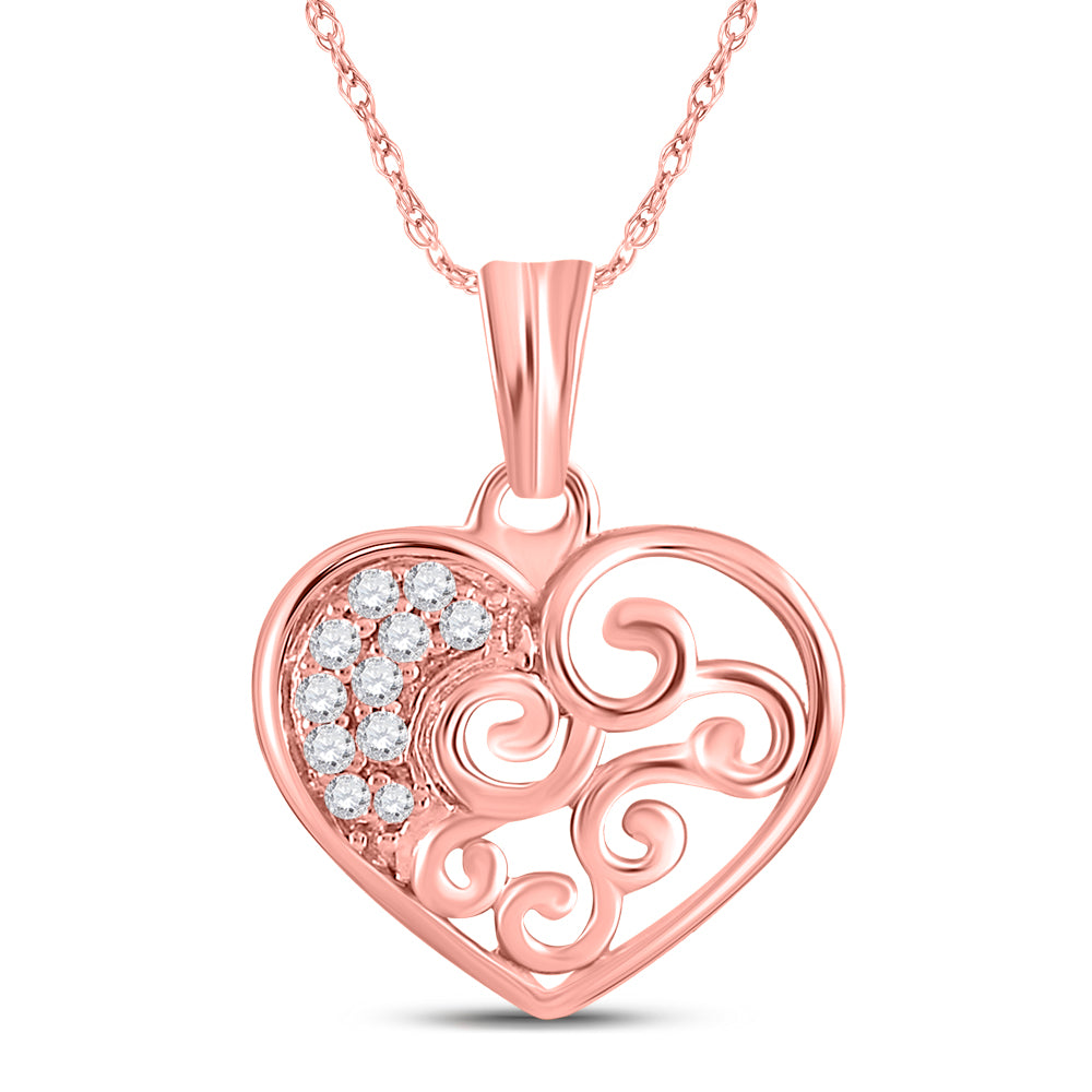1/12Ctw-Dia Cn Heart Pendant (0.95 grams)