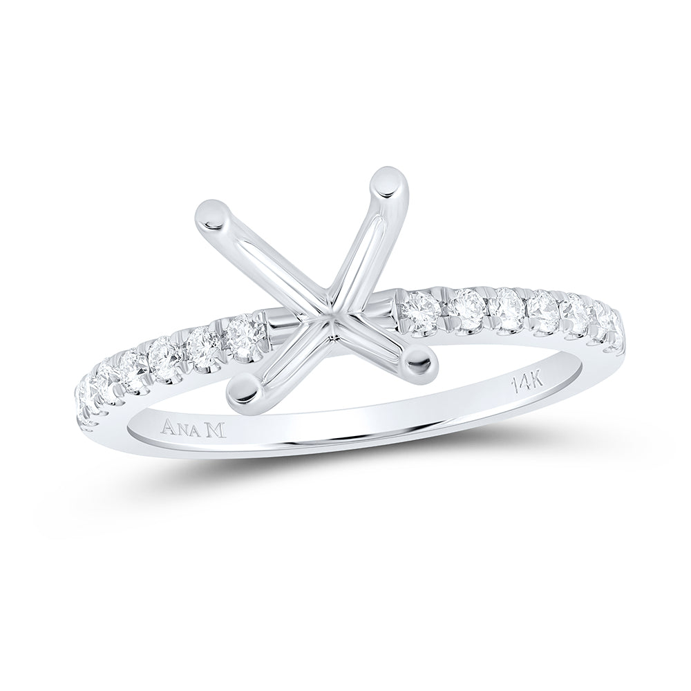 14Kt White Gold 1/4Ctw-Dia Ana M Sm 2Ct-Crd Bridal Ring (2.92 grams)