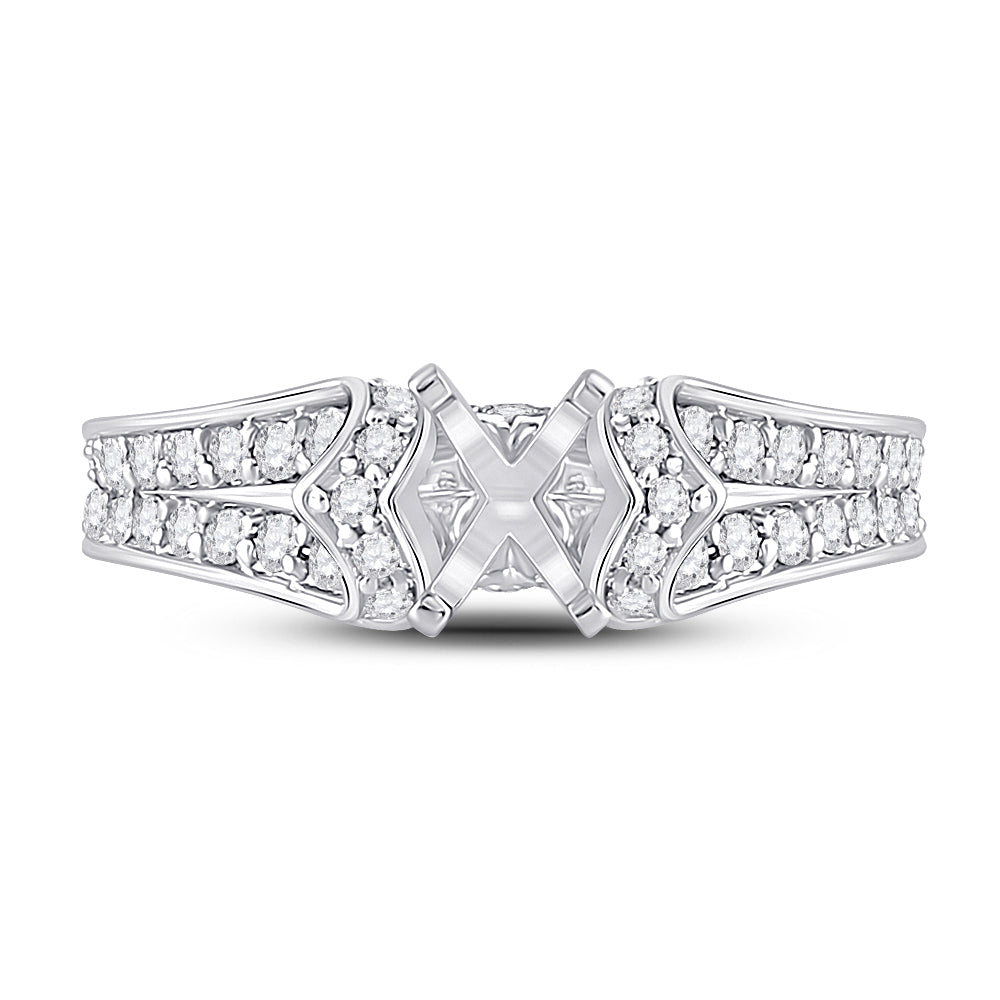 14Kt White Gold 3/4Ctw-Dia Ana M Sm 3/4Ct-Covl Bridal Ring (5.18 grams)