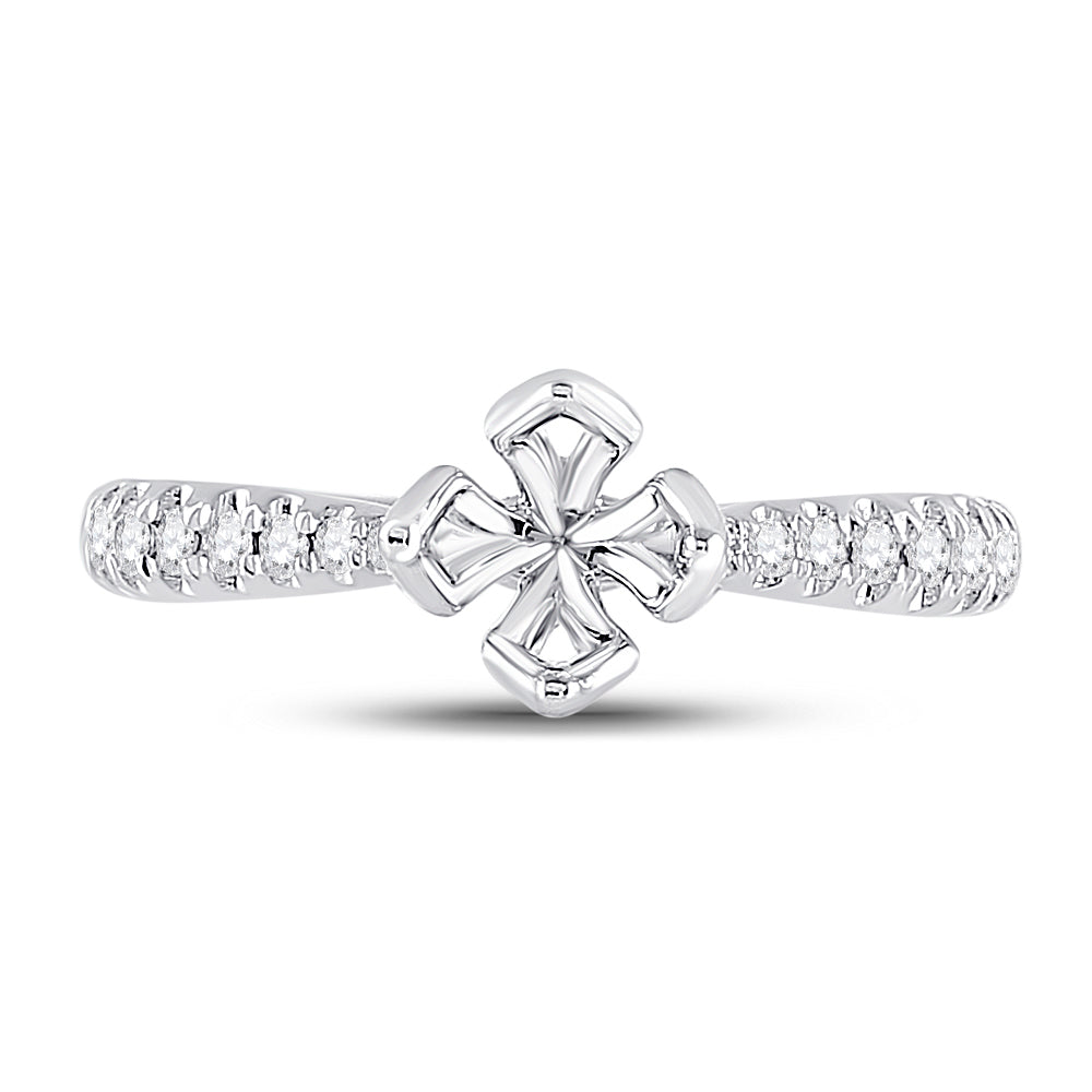 14Kt White Gold 1/5Ctw-Dia Ana M Sm 1/2Ct-Crd Bridal Ring (3.42 grams)