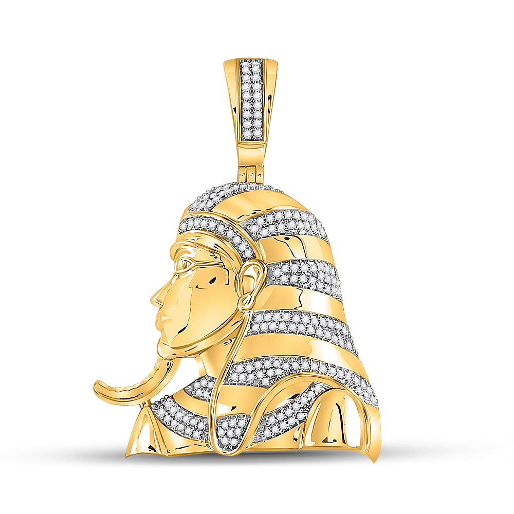 10Kt Yellow Gold 1/2Ctw-Dia Pharoah Mens Charm (12.48 grams)