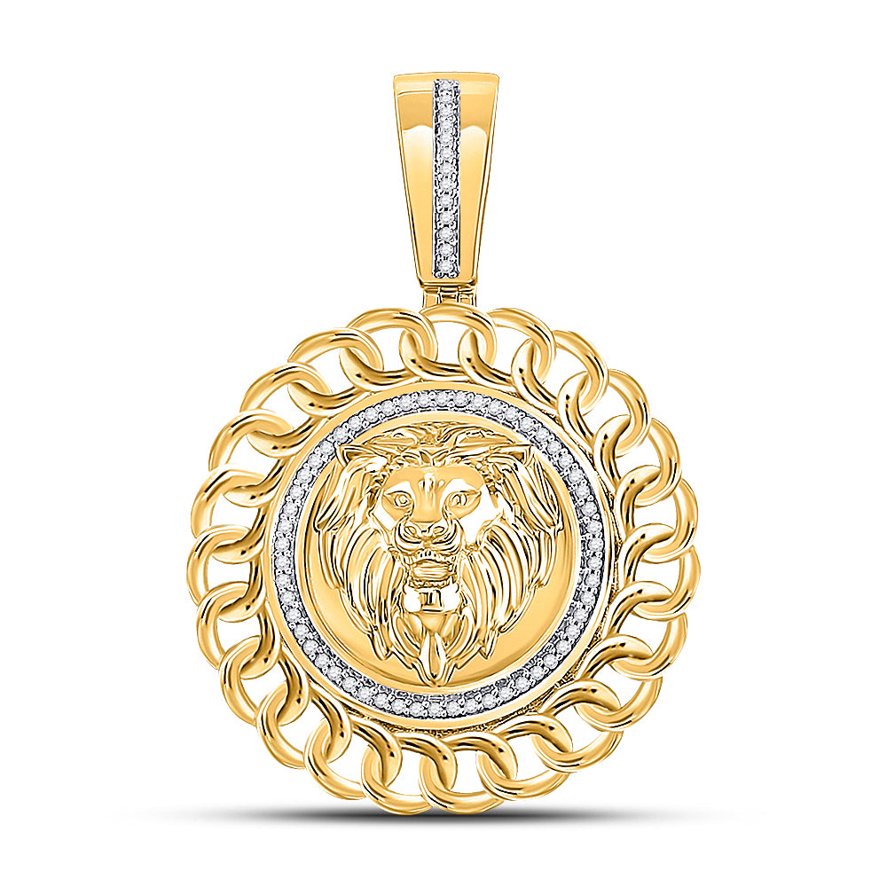 1/5Ctw-Dia P1P2 Lion Face Mens Charm (7.44 grams)