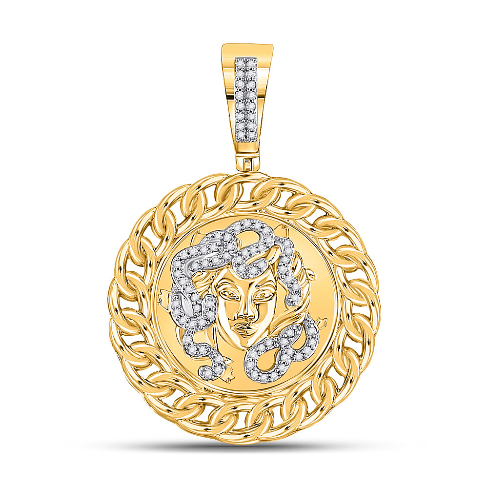 10Kt Yellow Gold 1/5Ctw-Dia Medusa Mens Charm (8.91 grams)